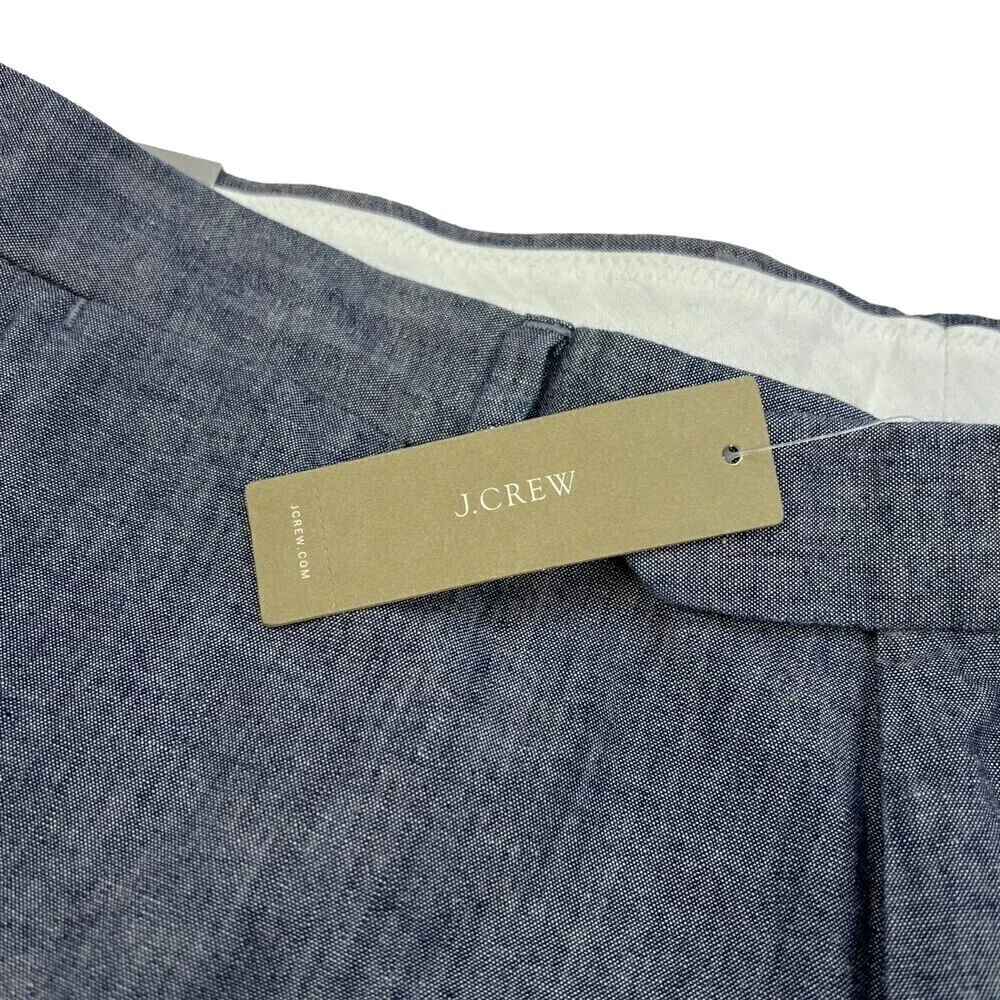 NWT J. Crew Men's Bowery Slim Fit Chambray Pants Chino Blue 34x32